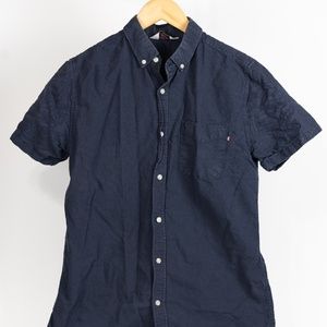 Cotton On Navy Short Sleeve Button Down Shirt (S)